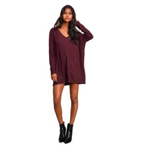 Lulu's Estes Park Plum Purple Sweater Dress NWT